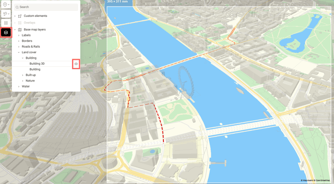 3d buildings visibility