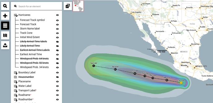 Hurricane live data layer windspeed