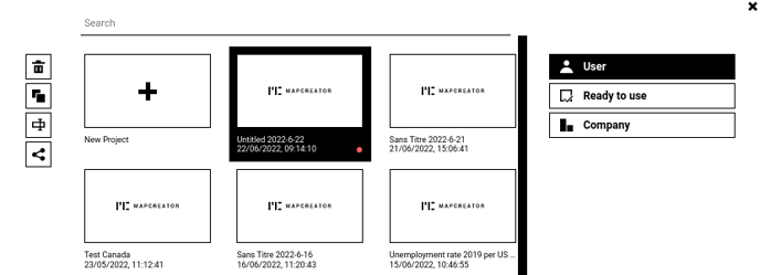 Open button - user dashboard