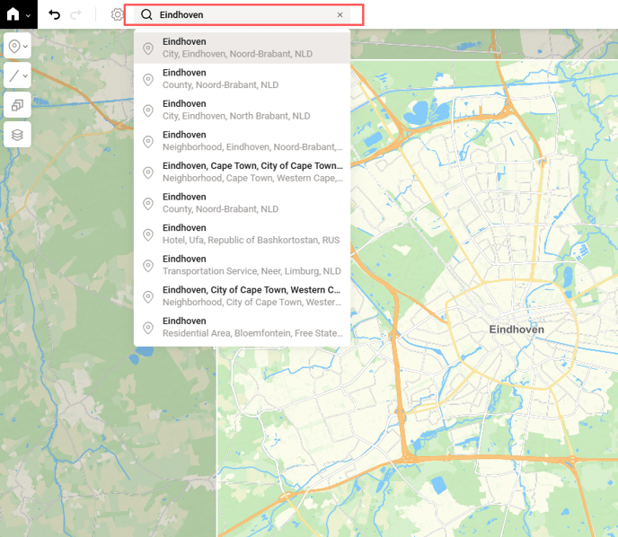 Search function Mapcreator Next