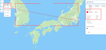 line and route styling