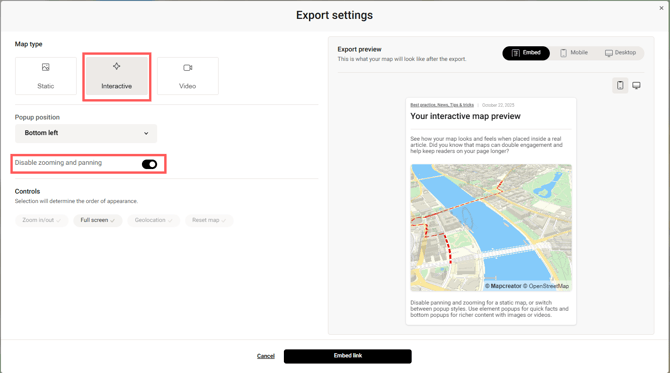 restrict zoom and pan